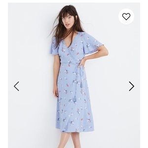 Madewell Button Wrap Aloha Floral Midi Dress